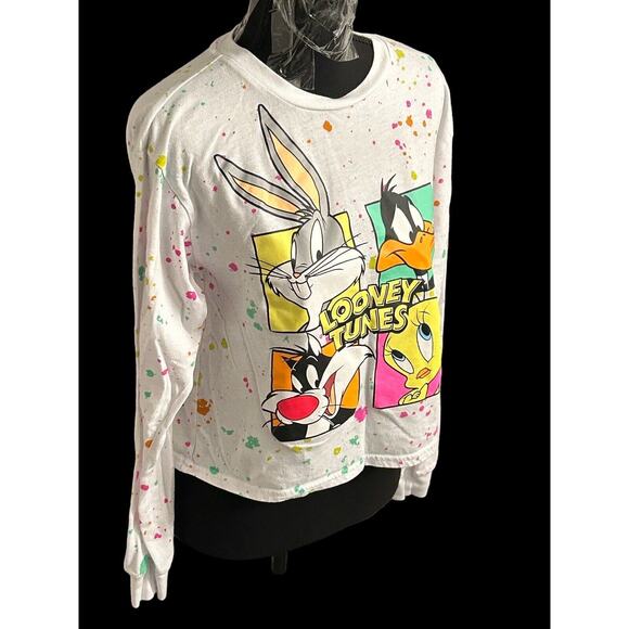 Looney Toons Womens Size Medium White Bugs Bunny And Friends Graphic T-Shirt Top - Picture 3 of 6